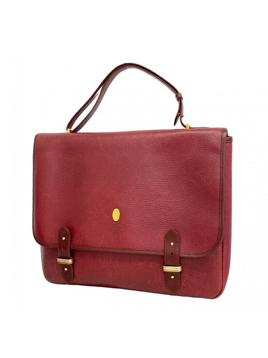 Cartier Handbags - Cartier Business Bag Must Leather Bordeaux Gold Silver